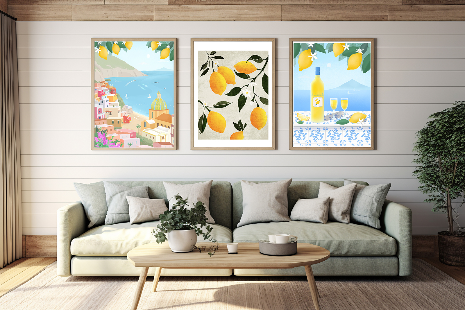 Living room gallery wall, home decor and wall art, framed art in