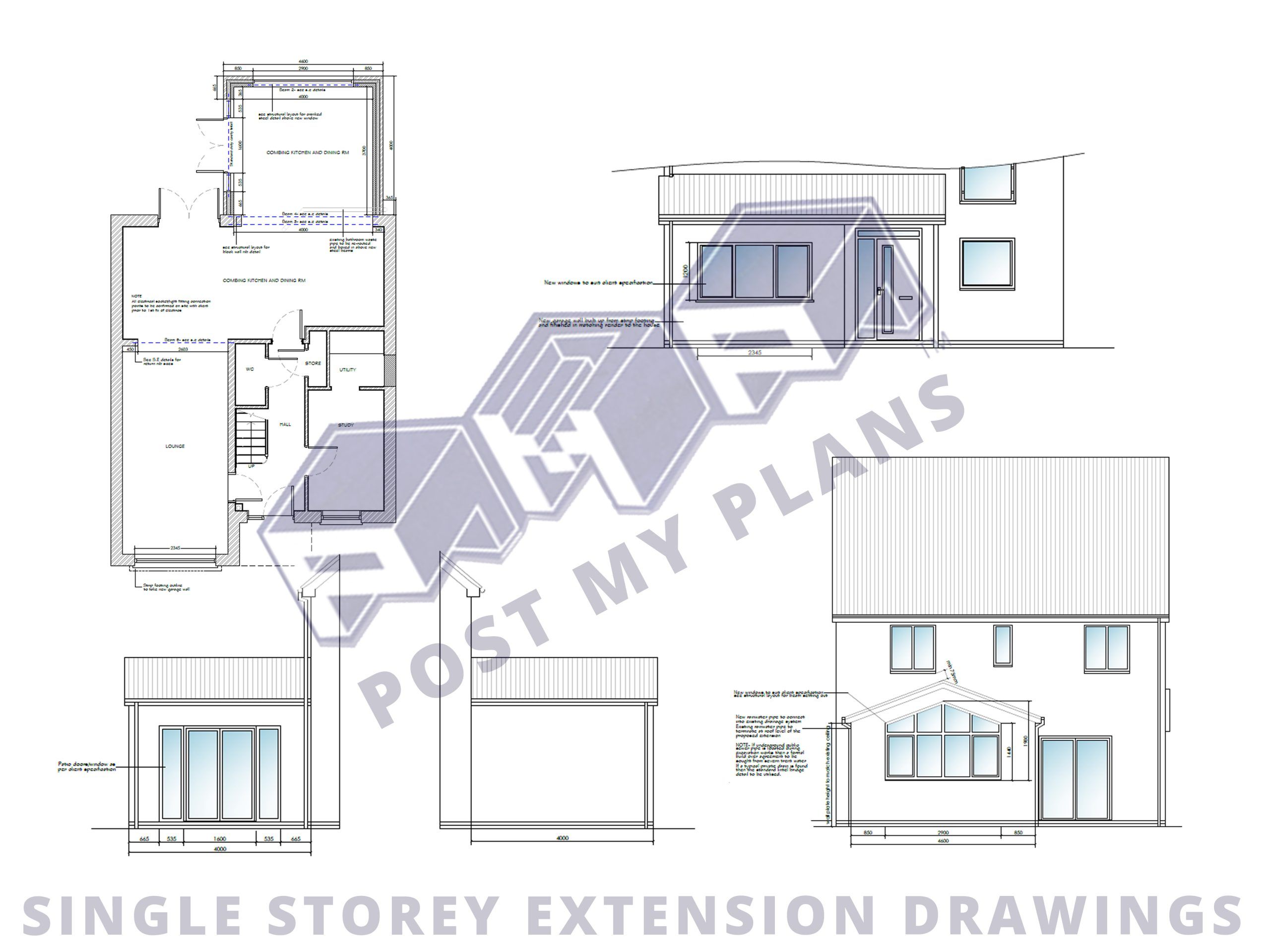 single storey extension drawings scaled f9c6349a