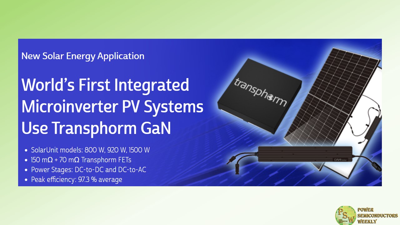 Transphorm’s GaN Powers World’s First Integrated Microinverter PV Systems by DAH Solar