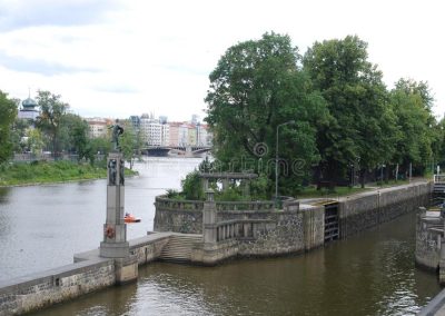 Sluse paa Moldau i Prag