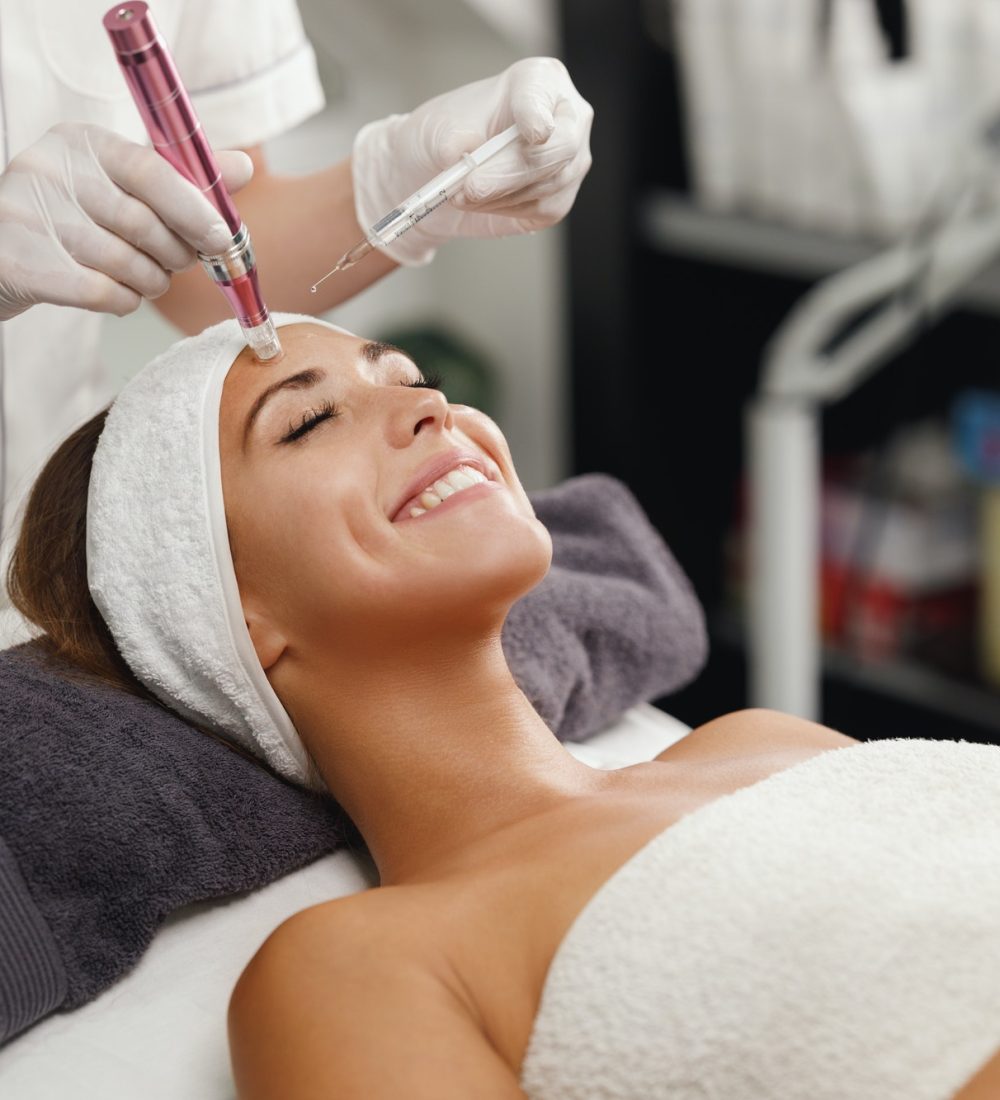 Dermapen Micro-needling Treatment In A Beauty Salon