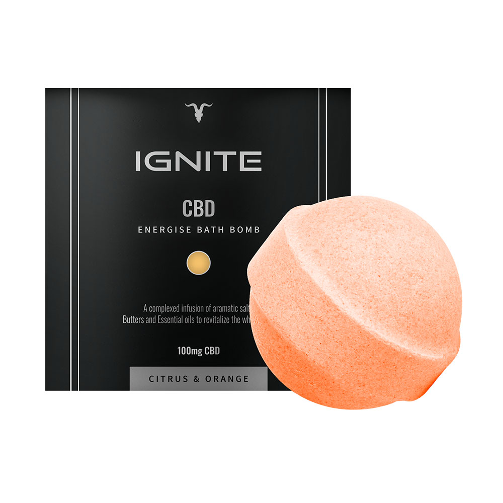 IGNITE CBD Bath Bomb 100MG Citrus Orange Premier CBD