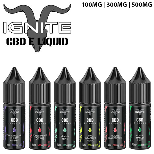 Ignite CBD ELiquid 10ml, 100mg 300mg 500mg Premier CBD