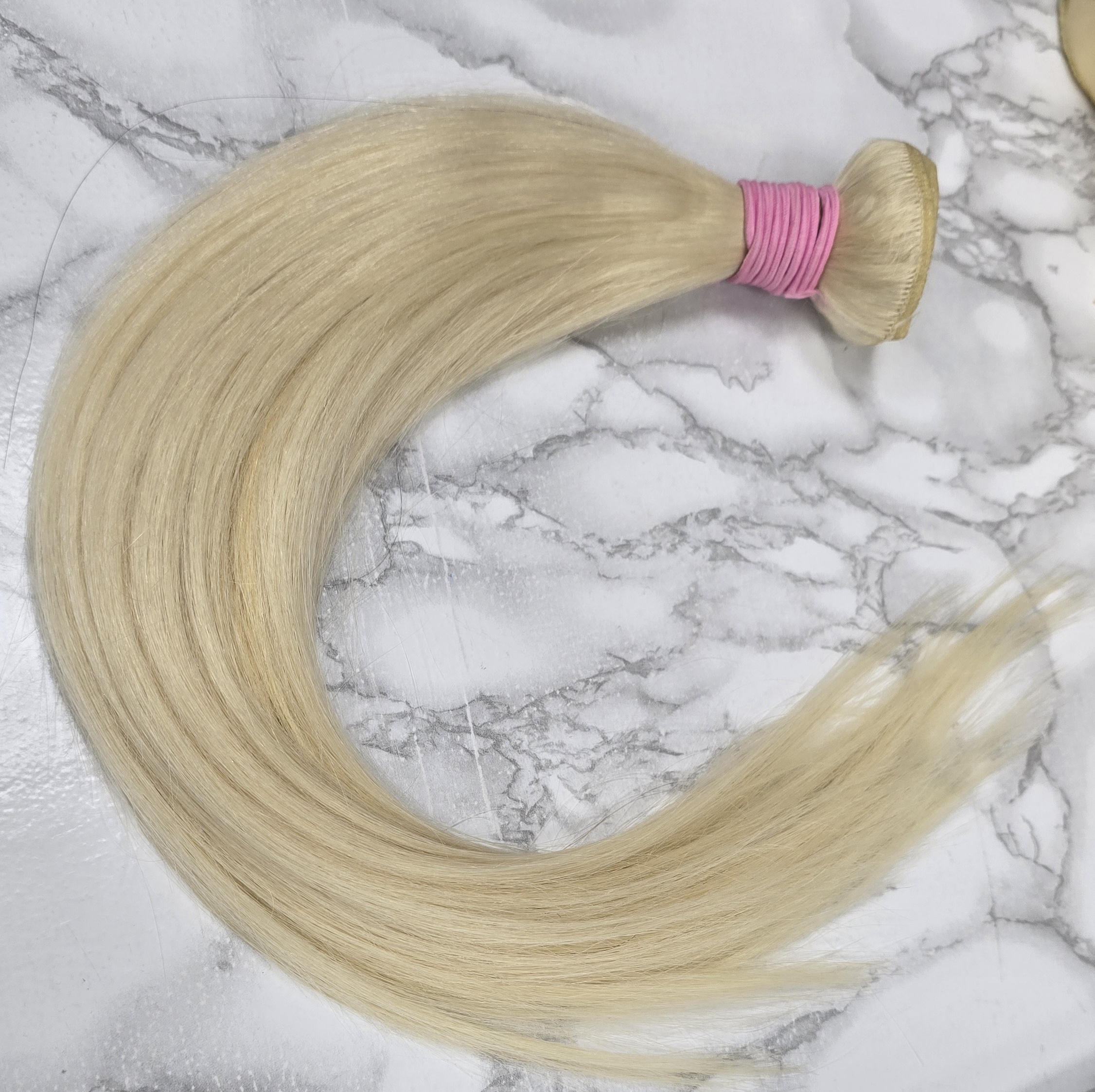 100% Brazilian Human Hair Bundle – 18" Straight, Lightest Blonde - Image 3