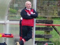 Barry Williams was far from happy at half-time at Llandrindod
