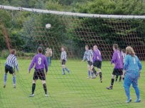 Newcastle (in stripes) were no match for the Reserves at Llanandras Park