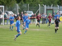 Presteigne St Andrews FC Action from last season's Otway Cup final
