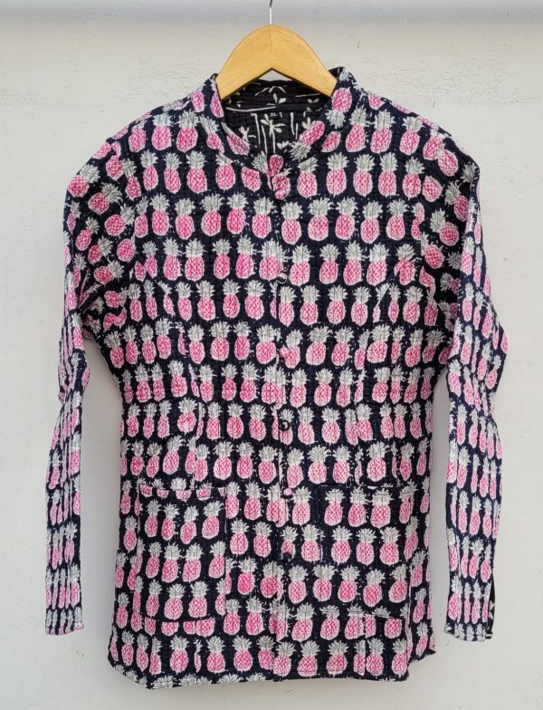 Urban Midi Jas met Hand Block Print - Afbeelding 5
