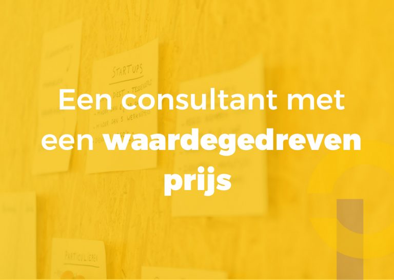 Een consultant met een waardegedreven prijs