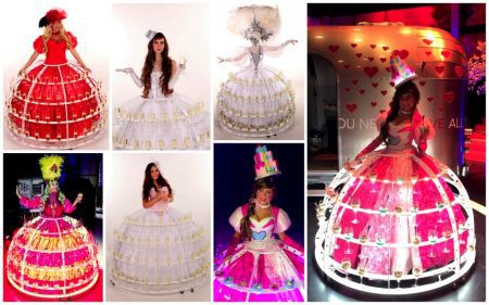 Combi Champagne/Dessert/Cupcake Diva: Stijlvolle catering met flair! Unieke "rok" op wielen, aanpasbaar aan elk thema. Nu met betoverende LED verlichting!