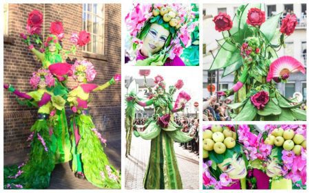 Laat de Bloemen Geisha’s Steltenlopers jouw evenement transformeren in een betoverende dans van kleur en melodie!