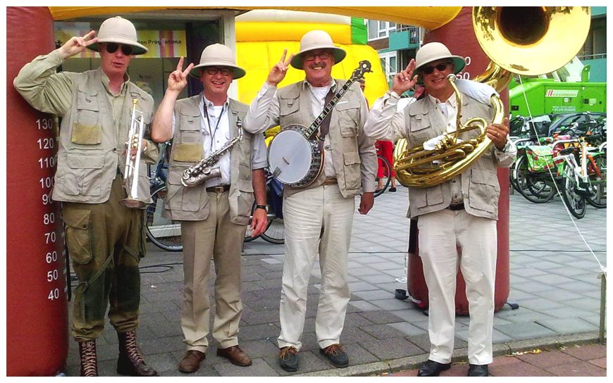 Boek het Jungle Ontdekkingsreizigers Dixieland Looporkest voor een onvergetelijk evenement. Breed repertoire, flexibele bezetting. Swingend of ontspannen, het perfecte geluid voor uw feest!