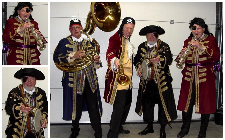 Boek het Piraten Dixieland Looporkest voor een onvergetelijk evenement. Breed repertoire, flexibele bezetting. Swingend of ontspannen, het perfecte geluid voor uw feest!