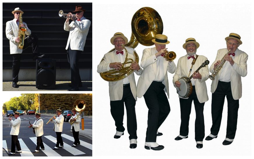 Boek het Witte Smoking Dixieland Looporkest voor een onvergetelijk evenement. Breed repertoire, flexibele bezetting. Swingend of ontspannen, het perfecte geluid voor uw feest!