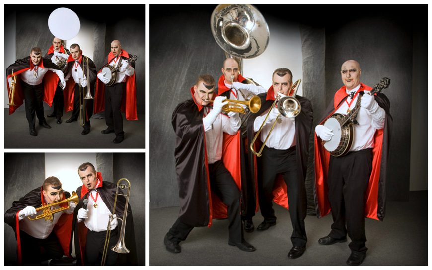 Dit Halloween Dracula Dixieland speelt een voor iedereen herkenbaar repertoire in dixie-stijl. Boek nu!