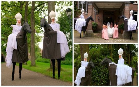 Ervaar betovering met Barokke Ruiters Steltenlopers. Creëer een sprookjesachtige sfeer vol elegantie. Boek nu voor koninklijke magie op uw evenement!