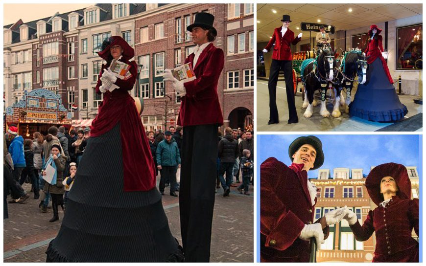 Beleef magische Kerstanimatie met het Dickens Steltenlopers Duo. Een betoverende brug naar nostalgie en wonderen. Boek nu voor onvergetelijke evenementen!