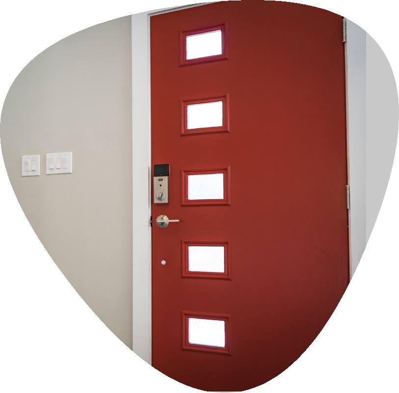 red fire door