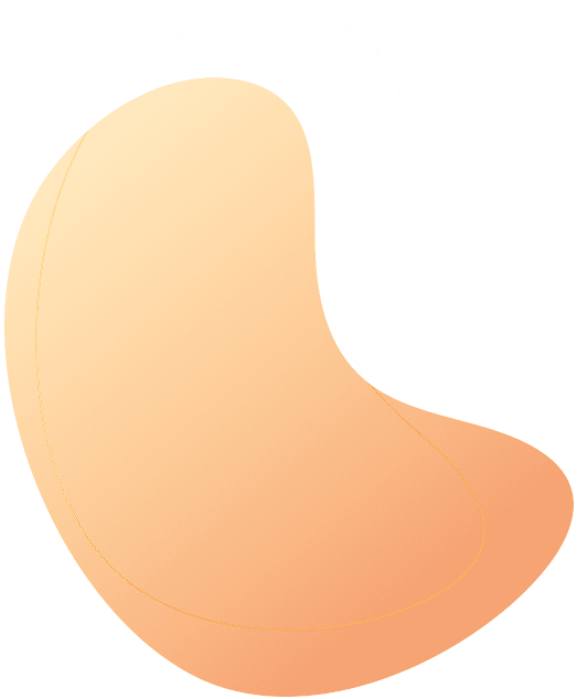 orange jellybean floating shape
