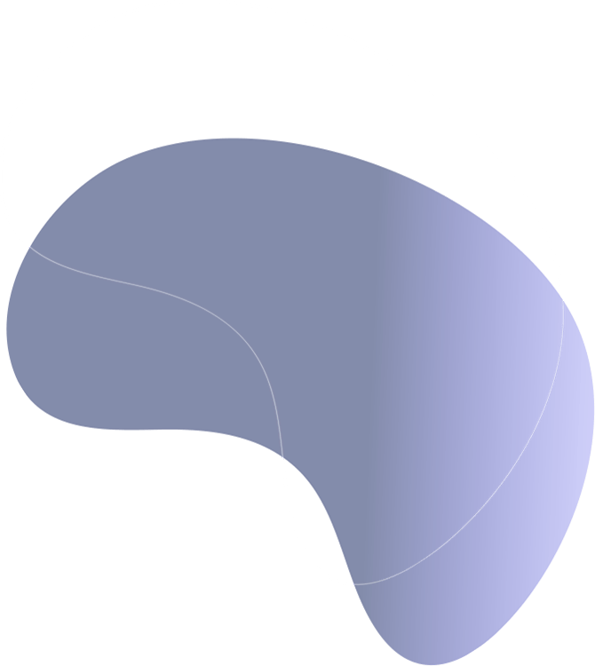 blue jellybean floating shape