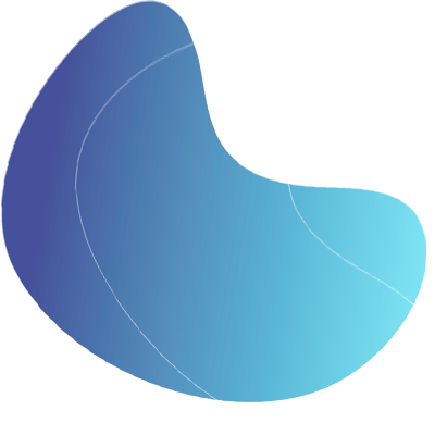 blue jellybean floating shape