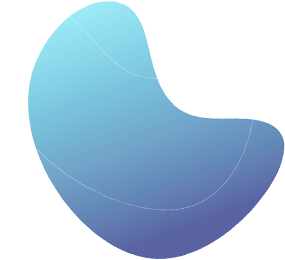 blue jellybean floating shape