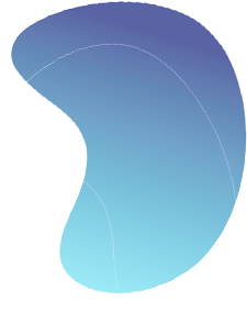 blue jellybean floating shape
