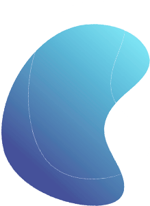 blue jellybean floating shape