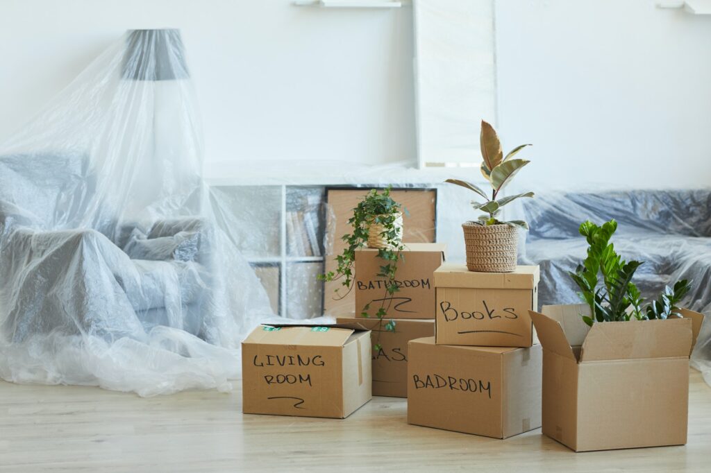 Boxes in the apartment
