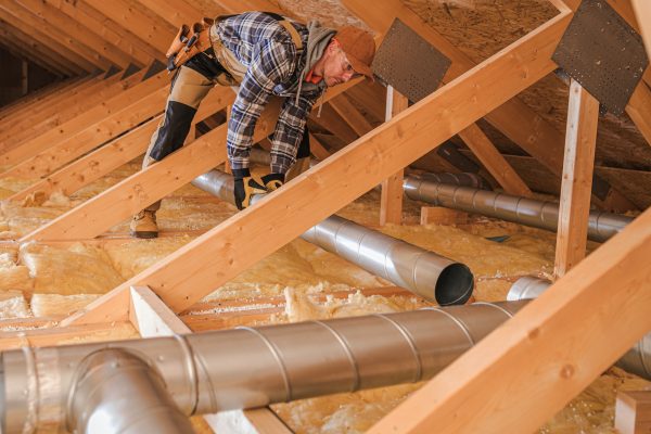 Air Quality HVAC Specialist Installing New Residential Air Duct