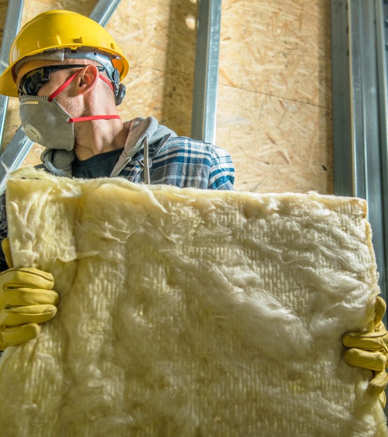 Worker with Wool Insulation