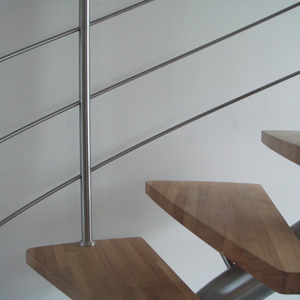 escalier inox bois