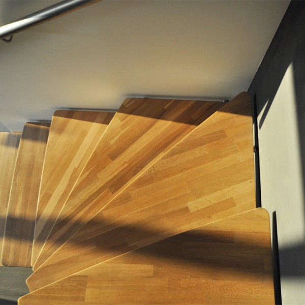 escalier inox bois