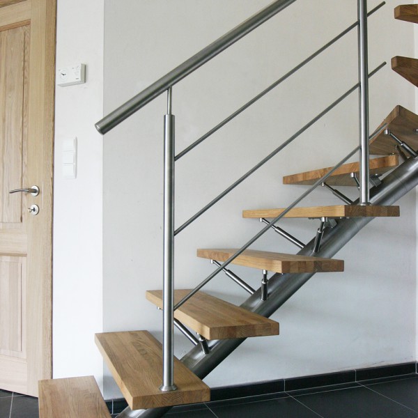 escalier inox bois