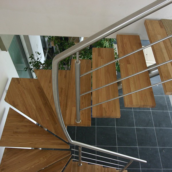 escalier inox bois