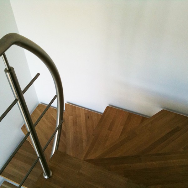 escalier inox bois