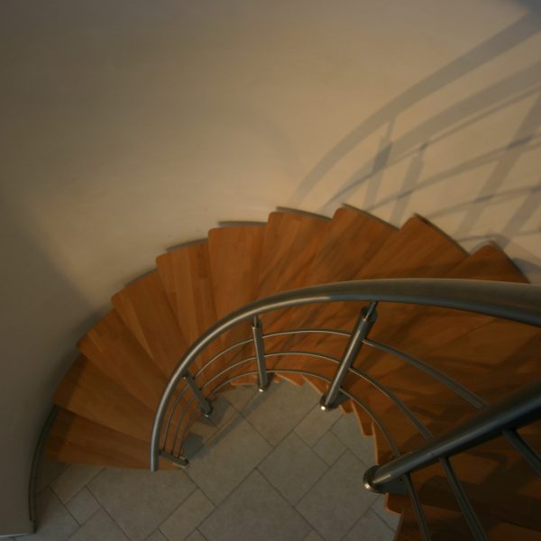 escalier inox bois