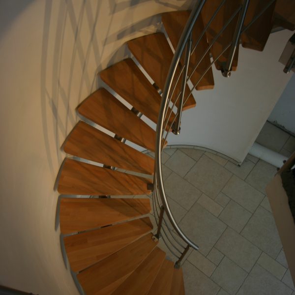 escalier inox bois