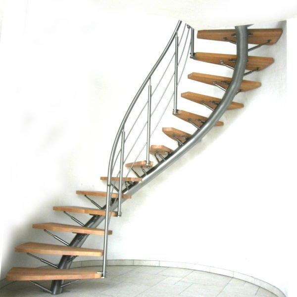 escalier inox bois