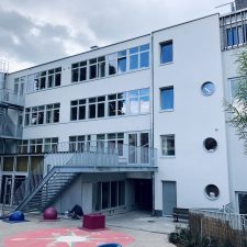 École à Bruxelles - isolation fibre de bois : eps et crépi