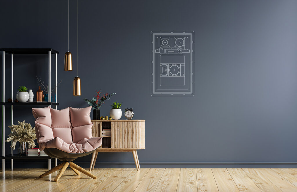 Indbygget højtaler, usynlig, skjult lyd