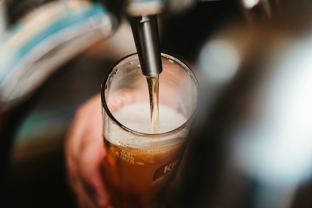 beer being poured