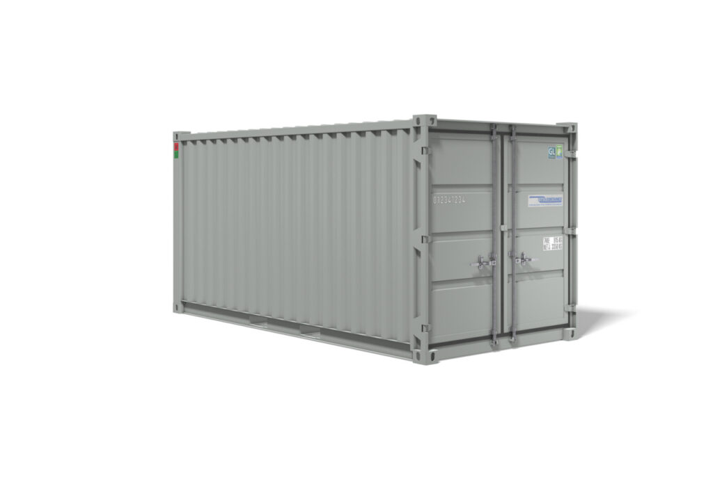Lagercontainer fra Containex 15 fods container (RAL 7035)