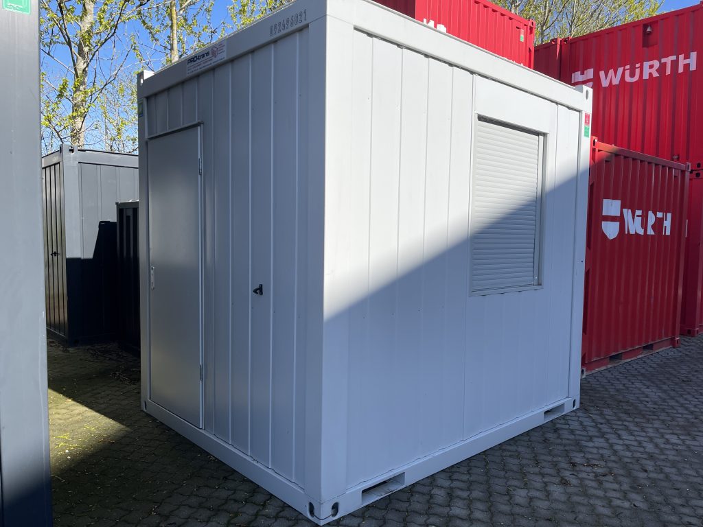 Kontorcontainer 10' i lys grå