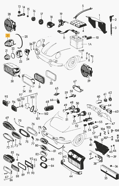 Indicator / Turn Signal Assembly, Front (LEFT) with Amber Lens - 356B 356C - Image 2