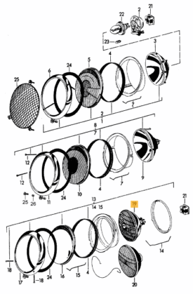 Headlight, Halogen 7-inch, 6 Volt bulb For Sealed Beam Headlight - Image 2