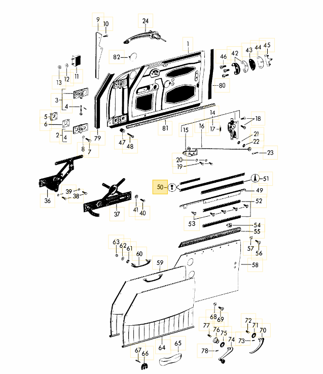 Door, Side Window Plastic Profile, Under Chrome Strip on Door (5 Meter Length) (N.O.S.) - 356A, 356B, 356C - Image 4