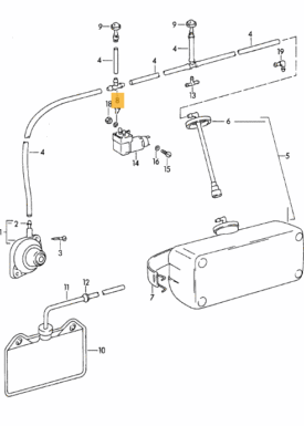 Windshield Washer Hose T-Junction Without Valve - 356B 356C - Image 2