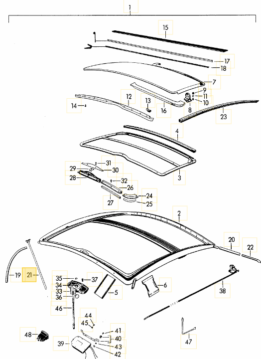 Drain Hose Clamp and Strap (Sunroof) 356B 356C PRS 356 Porsche