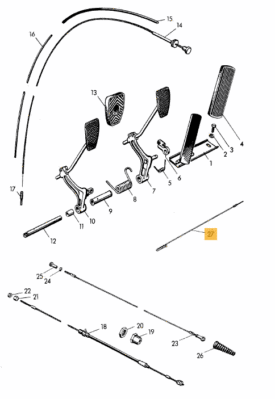 Accelerator / Throttle Pull Rod (520mm) - 356, 356A, 356B T6, 356C - Image 2